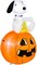 3.5' Gemmy Airblown Inflatable Halloween Snoopy Sitting On Pumpkin Yard Decoration 52922